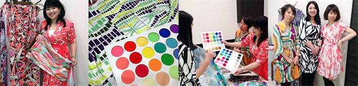 ベースカラー診断士®の資格を持ったカラーコンシェルジュがお客様のベースカラーやイメージに合う色柄をお選びするお手伝い