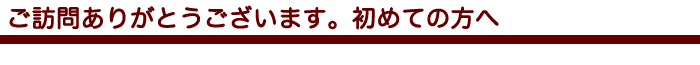 ご訪問ありがとうございます。初めての方へ